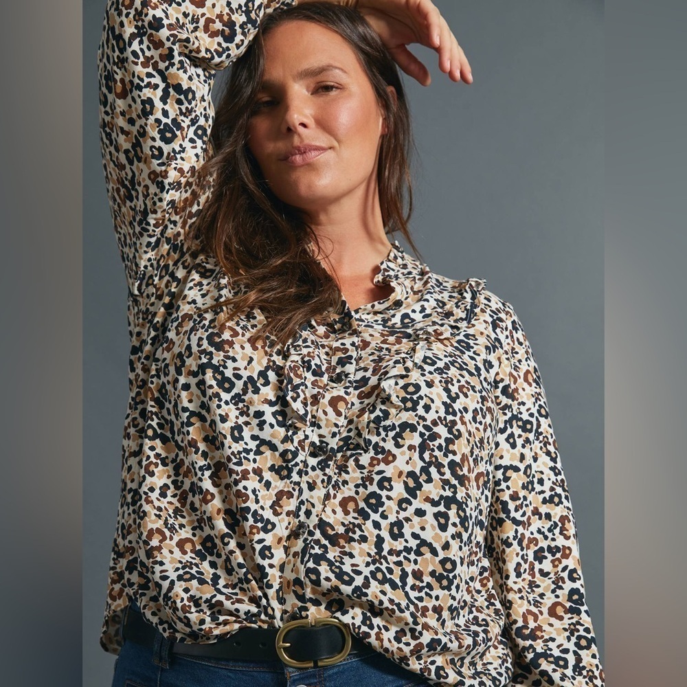 Maeve Katia Ruffled Buttondown top Size 0